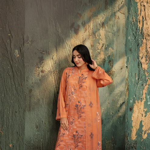 Popus Luxury Soft Karandi 3-Piece Unstitched Suit (Embroidered Shirt & Chiffon Dupatta)