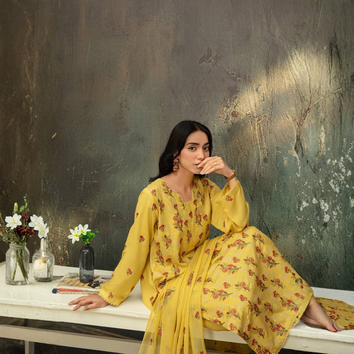 Popus Embroidered Soft Karandi Collection – 3 Pc Unstitched Dress