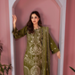 POPUS Embroidered Danak Suit with Shawl