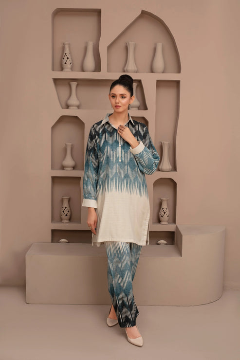 Popus Premium 3-Piece Viscose - Print Trouser Winter Suit