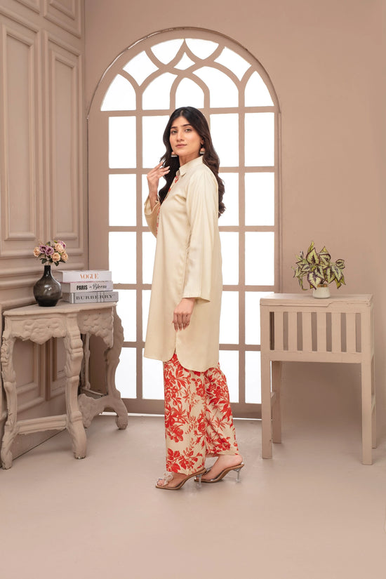 Luxury Marina 3PC Printed Trouser Winter Suit – Ready-to-Wear Outfit By Popus