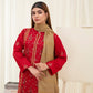 Popus Karandi By Karandi Embroidery Three Piece Suit With Soft Velvet Shawl