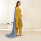 Popus Karandi By Karandi Embroidery Three Piece Suit With Soft Velvet Shawl