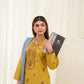 Popus Karandi By Karandi Embroidery Three Piece Suit With Soft Velvet Shawl