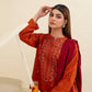 Popus Karandi By Karandi Embroidery Three Piece Suit With Soft Velvet Shawl