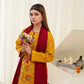 Popus Karandi By Karandi Embroidery Three Piece Suit With Soft Velvet Shawl