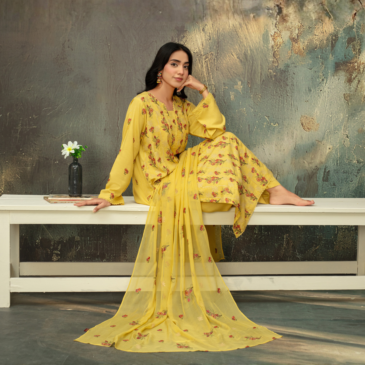 Popus Embroidered Soft Karandi Collection – 3 Pc Unstitched Dress