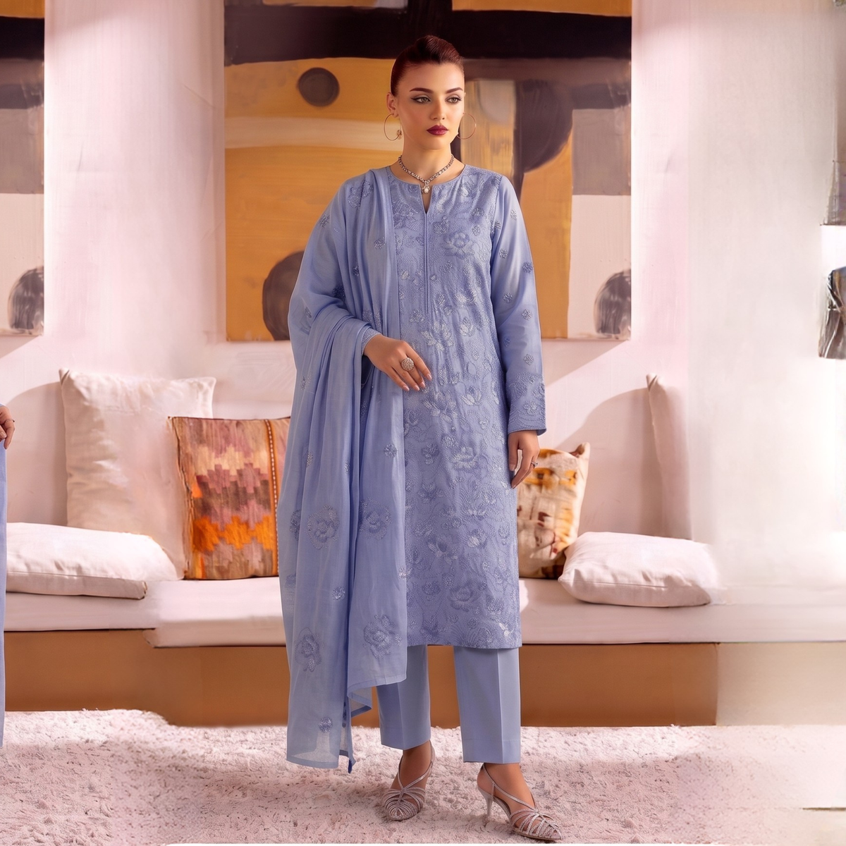 Embroidered 3-Piece Unstitched Suit