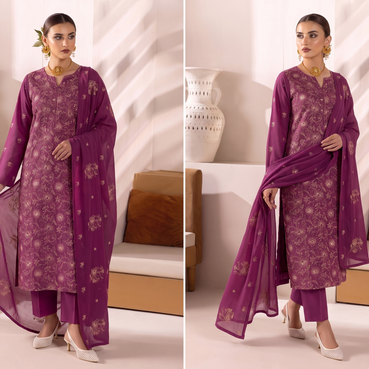 Embroidered 3-Piece Unstitched Suit