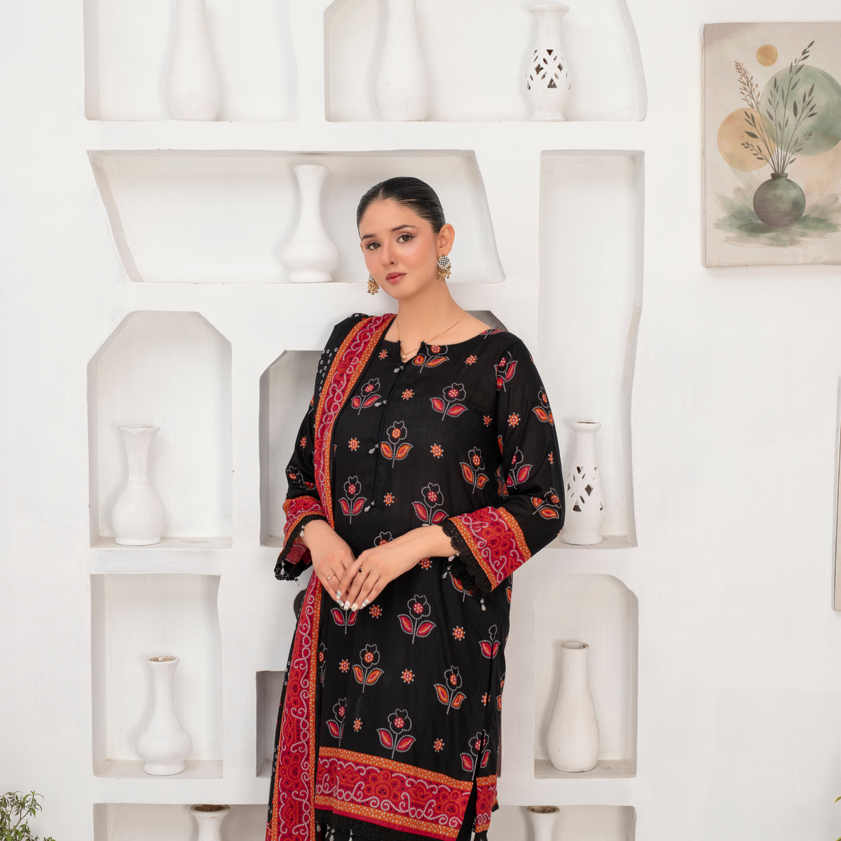 Popus by MGM Textiles – "Midnight Chunri" Stitched 3-Piece Printed Lawn Suit