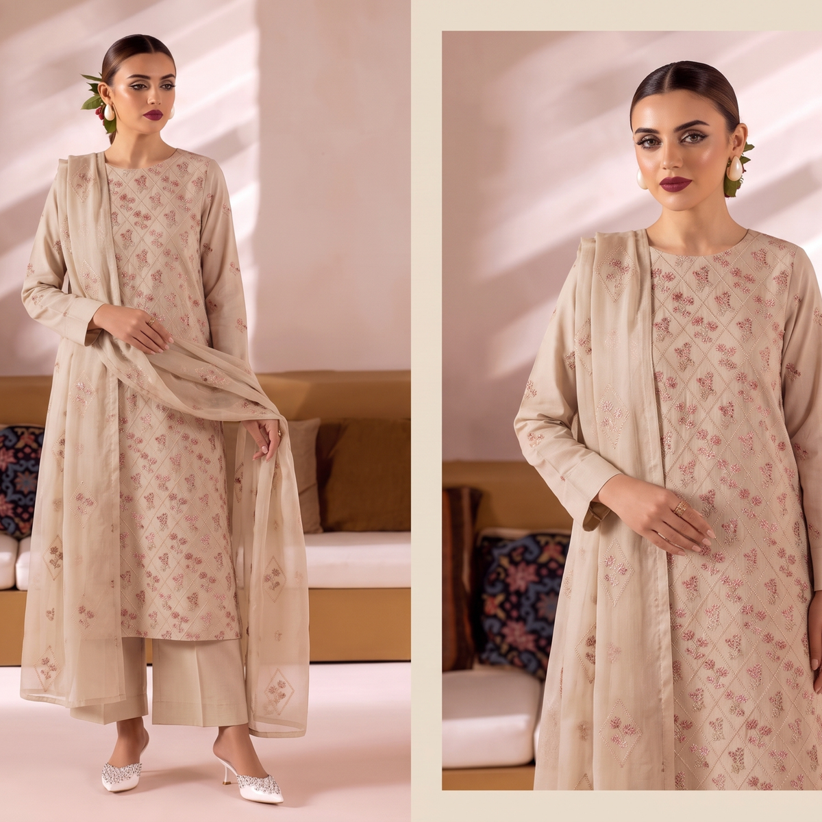 Embroidered 3-Piece Unstitched Suit