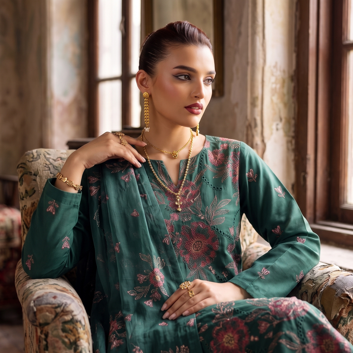 Embroidered 3-Piece Unstitched Suit