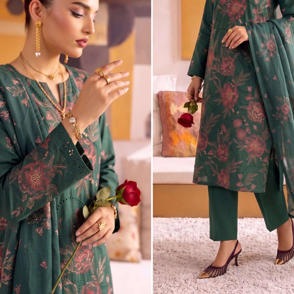 Embroidered 3-Piece Unstitched Suit