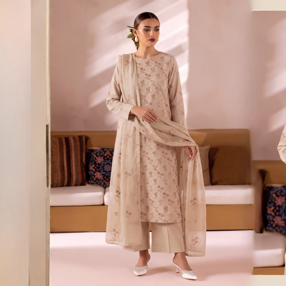 Embroidered 3-Piece Unstitched Suit
