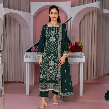 POPUS Embroidered Danak Suit with Shawl