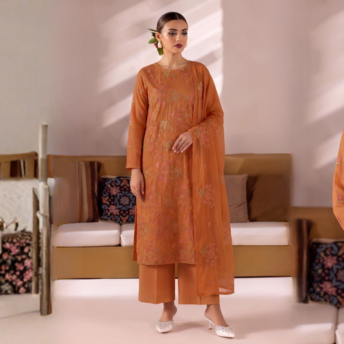 Embroidered 3-Piece Unstitched Suit