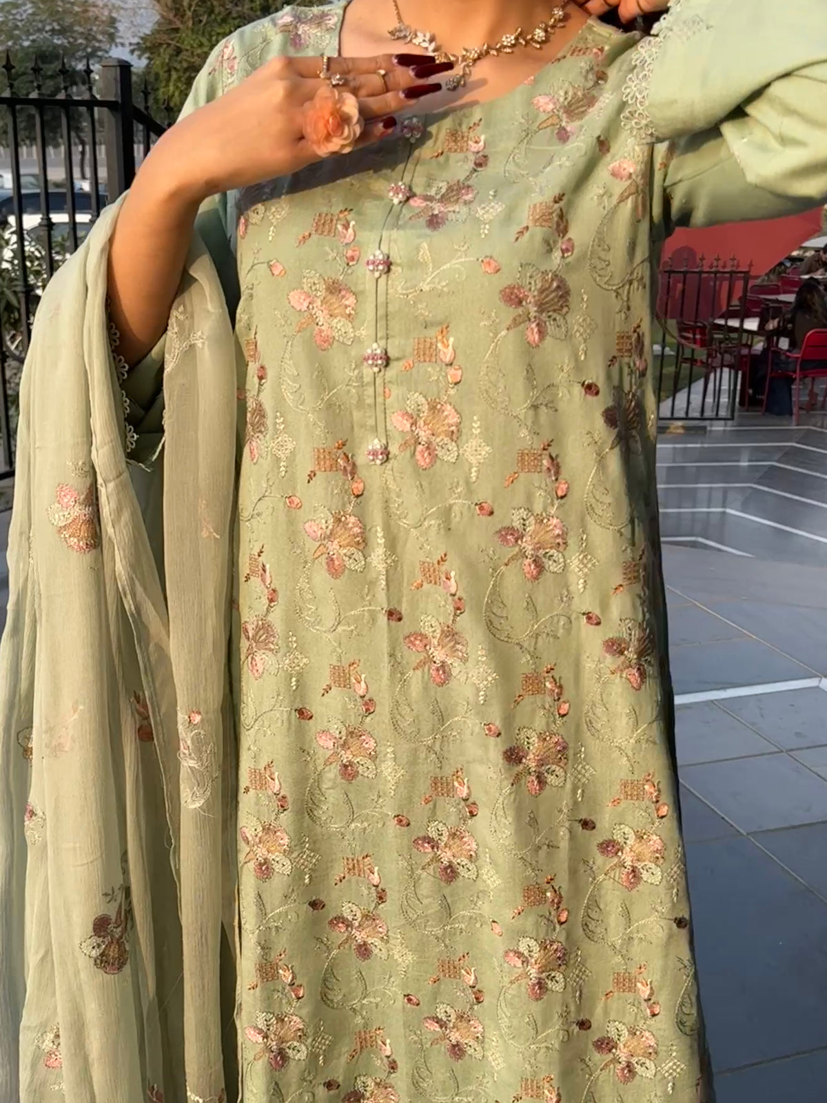 Gul-e-Pista Embroidered  3 Pc Suit By Popus