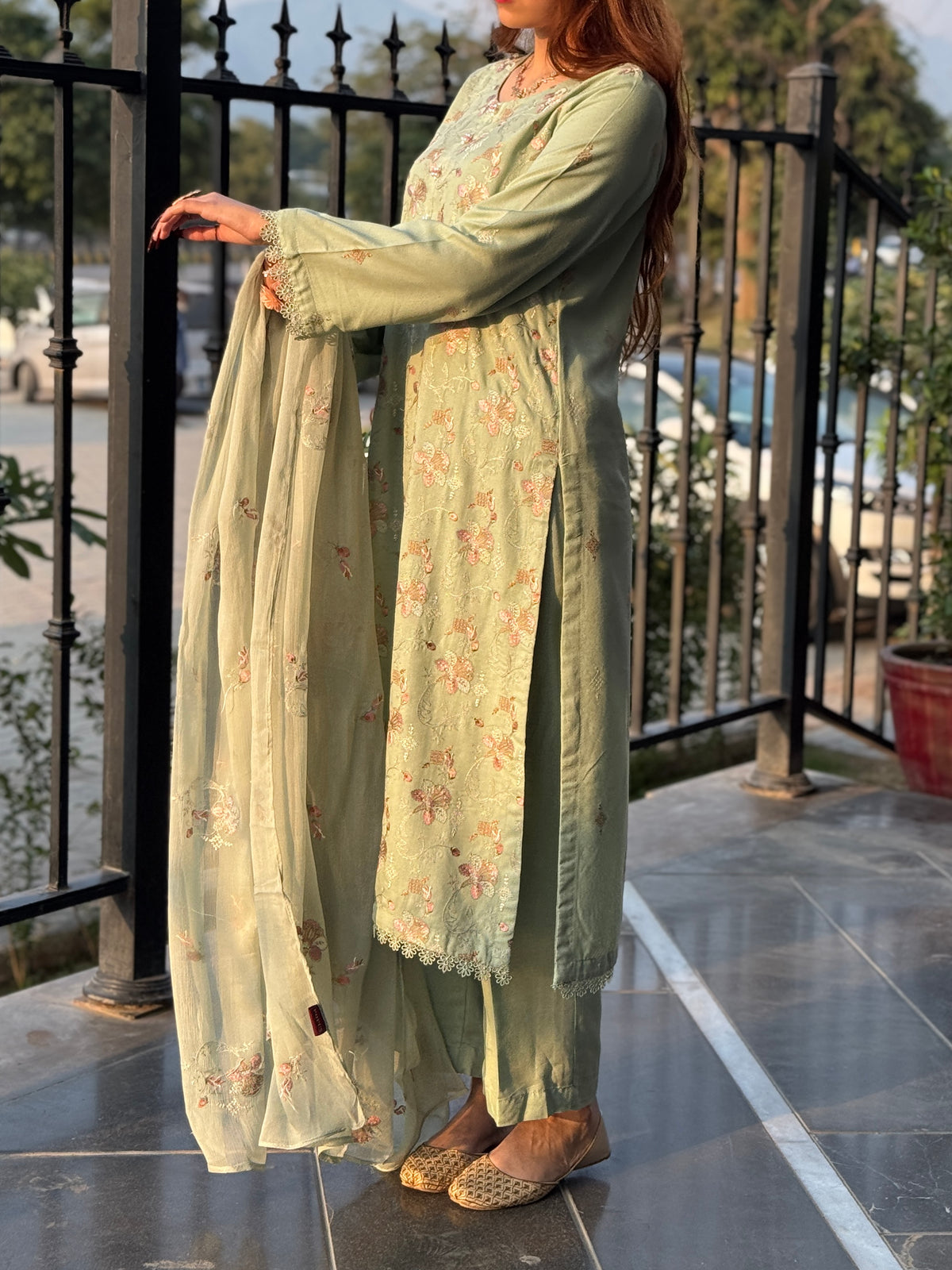Gul-e-Pista Embroidered  3 Pc Suit By Popus