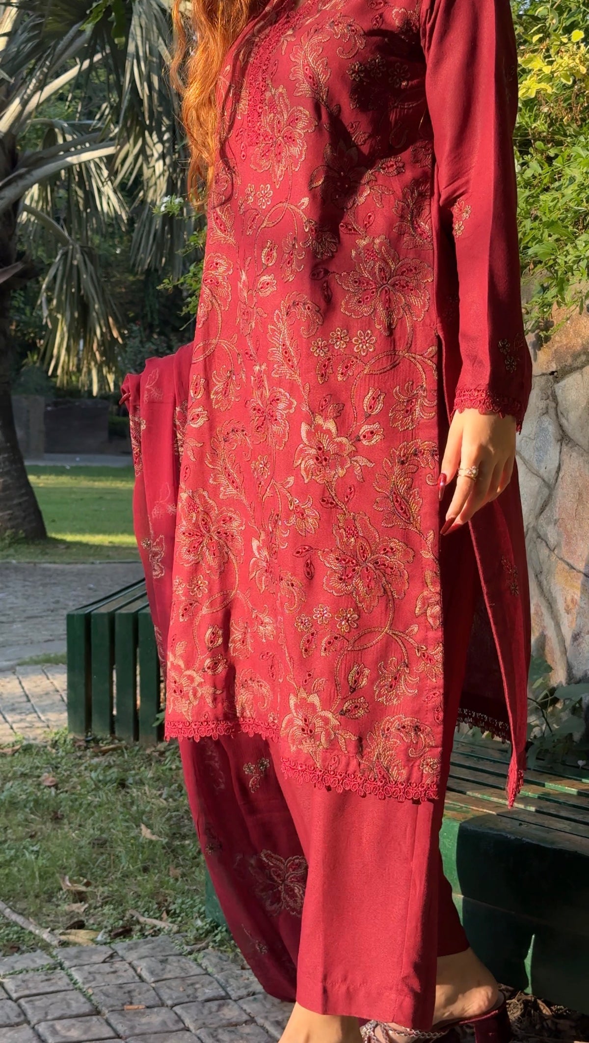 Gul-e-Lal Embroidered  3 Pc Suit By Popus