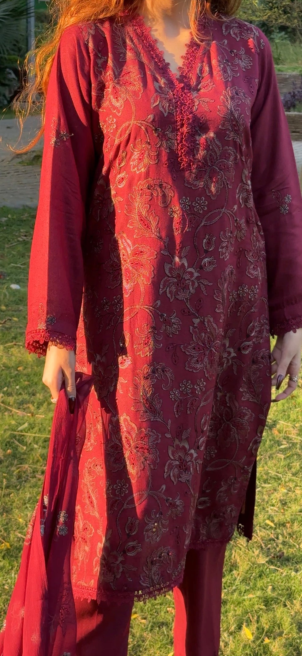 Gul-e-Lal Embroidered  3 Pc Suit By Popus