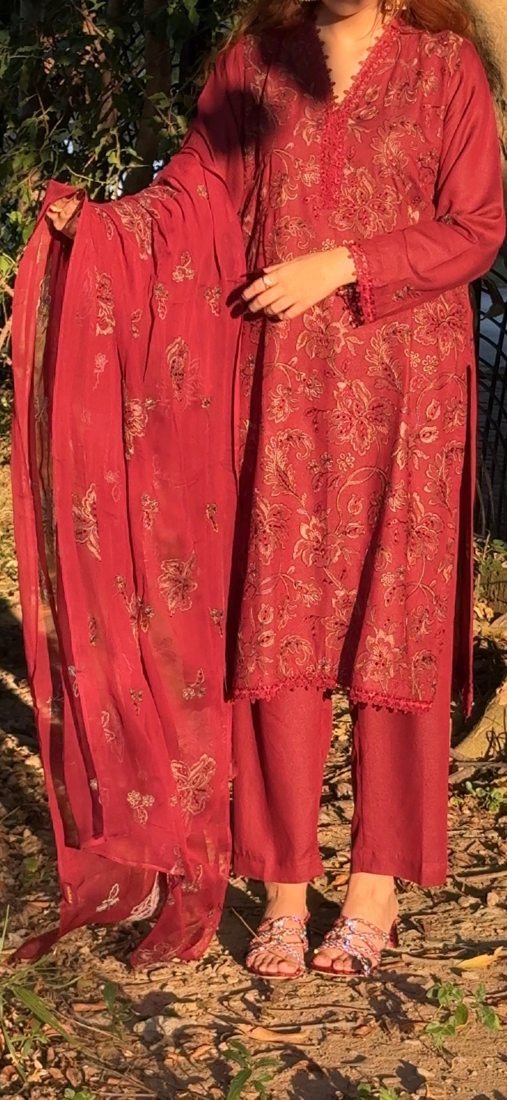 Gul-e-Lal Embroidered  3 Pc Suit By Popus