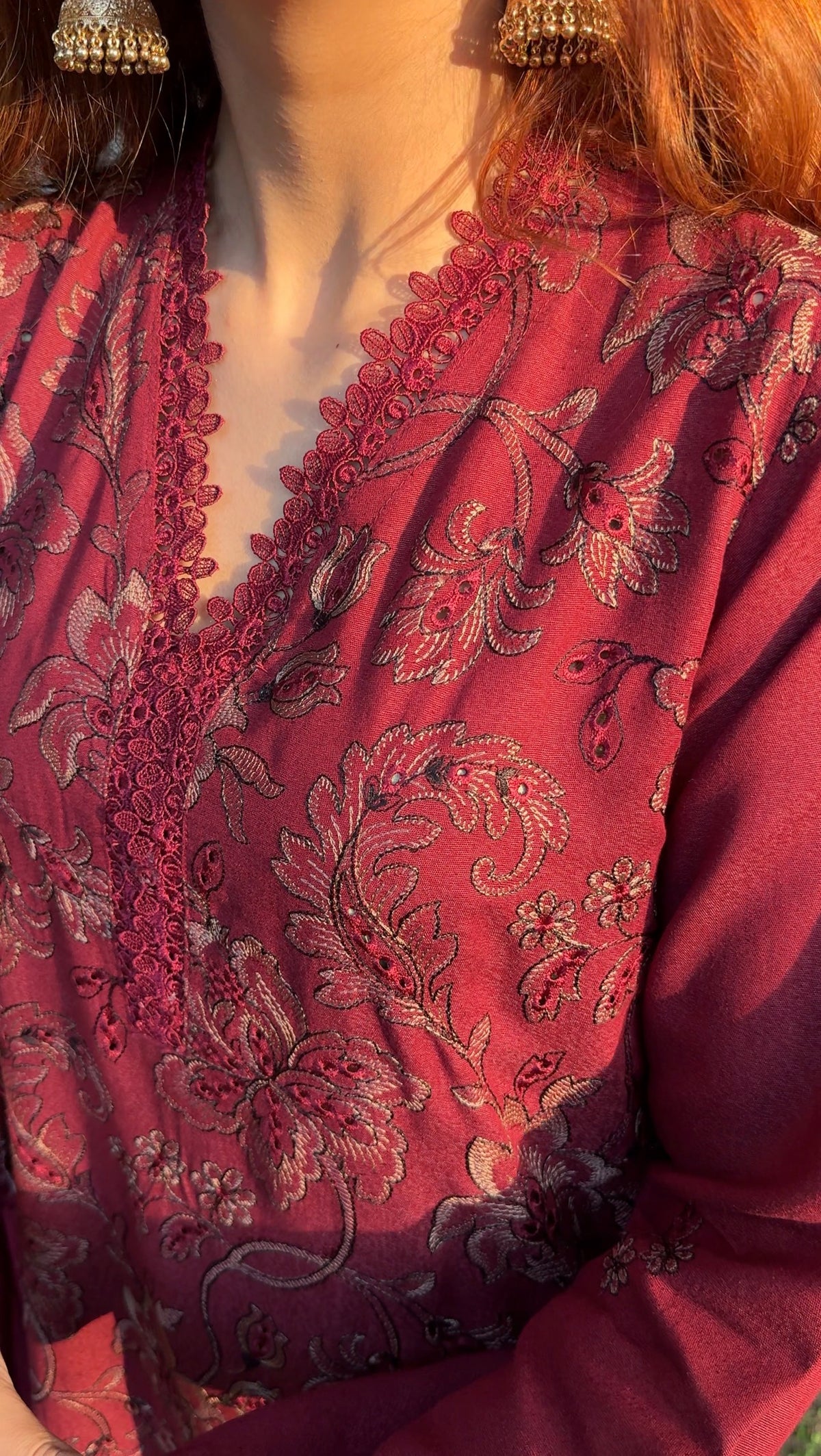 Gul-e-Lal Embroidered  3 Pc Suit By Popus