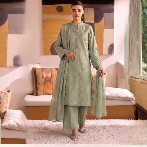 Embroidered 3-Piece Unstitched Suit