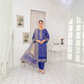 Popus by MGM Textiles – "Cobalt Opulence" Stitched 3-Piece Printed Lawn Suit