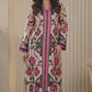 POPUS by MGM Textile – Champagne & Magenta Lotus Silk Kaftan Set