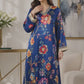 POPUS by MGM Textile – Royal Blue Floral Silk Kaftan Set