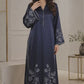 POPUS by MGM Textile – Midnight Navy Embroidered Silk Kaftan Set