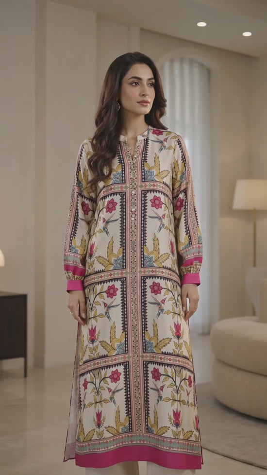 POPUS by MGM Textile – Blushing Vintage Silk Tunic 2-Piece