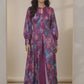 POPUS by MGM Textile – Plum Bloom Silk Kaftan Set